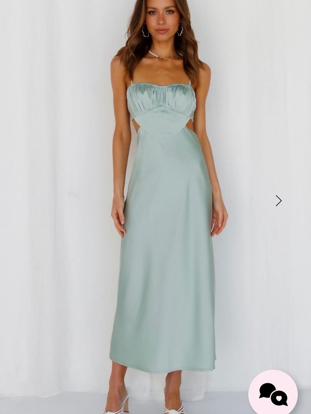 NWOT Hello Molly Sage Green Midi Dress